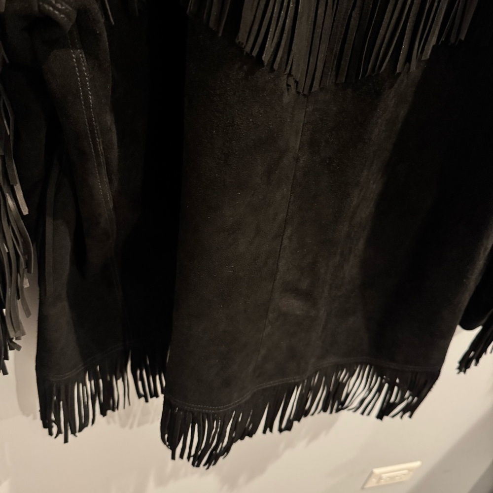 NWT Polo Ralph Lauren Fringe Suede Western Jacket in Black, Size XXL - Picture 15 of 16